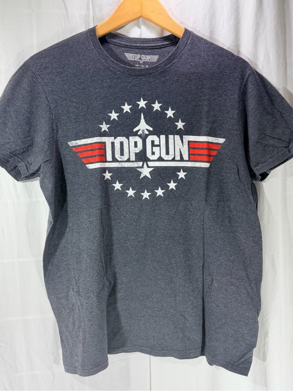 Top Gun Men's Short-Sleeve Graphic Tee in Charcoal with Red Accents